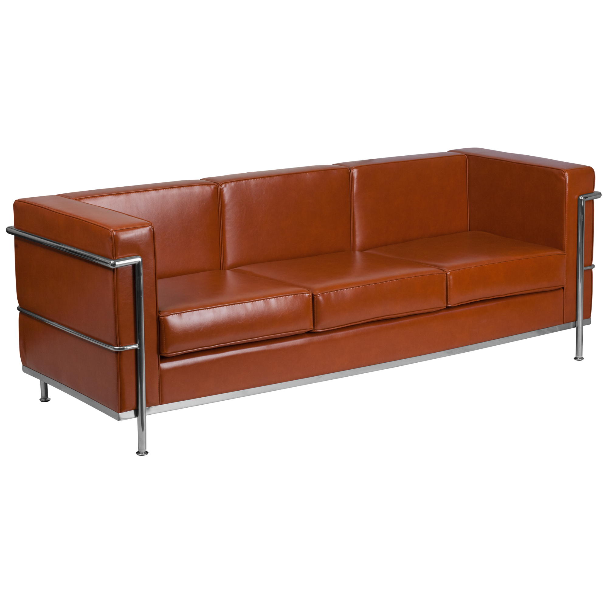 Flash Furniture, Cognac LeatherSoft Sofa with Double Bar Frame, Included (qty.) 1 Model# ZBREG8103SOFCOG